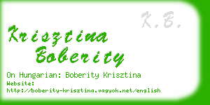 krisztina boberity business card